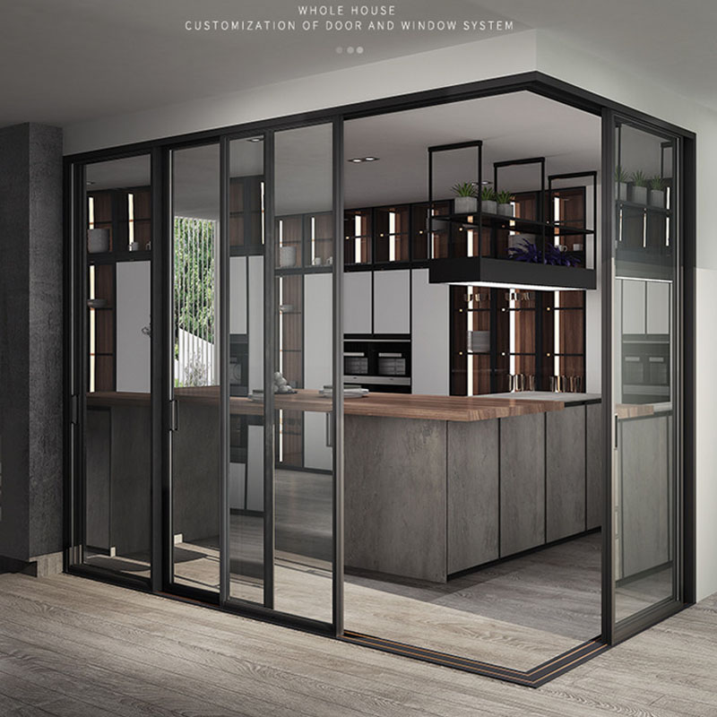 Narrow Glass Sliding Aluminum Doors