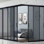 Narrow Glass Sliding Aluminum Doors