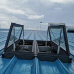 Electric fire skylight