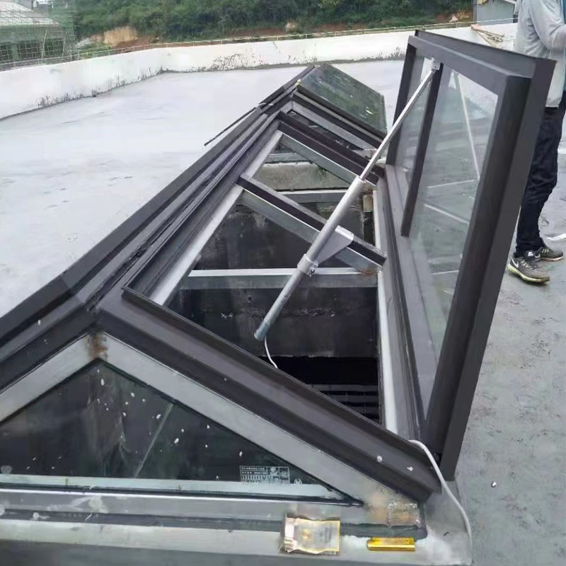 Electric fire skylight