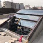 Electric fire skylight