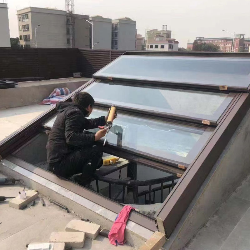 Electric fire skylight