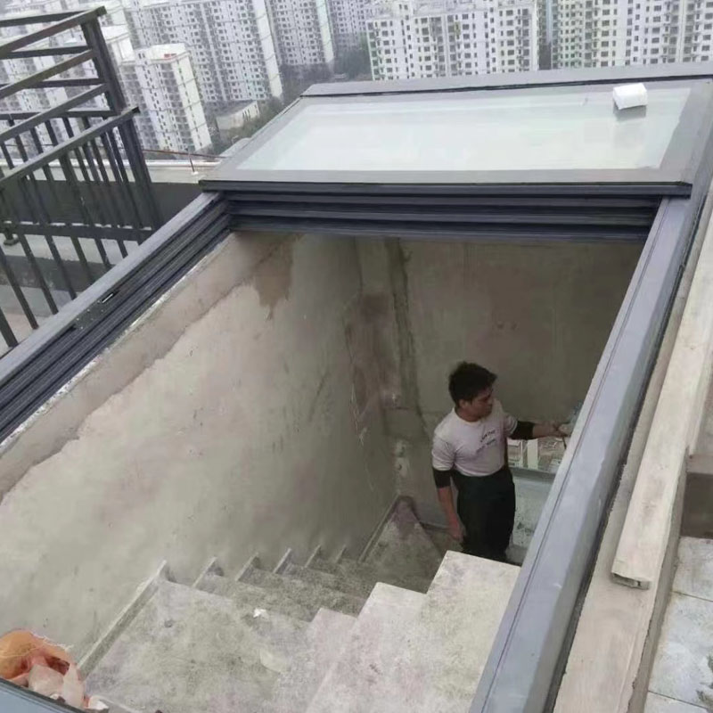 Electric fire skylight